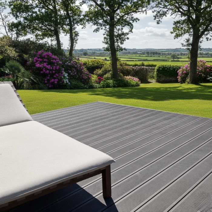 TherraWood Composite Decking - Embossed Anthracite (3.6m x 140mm x 26mm) main product photo