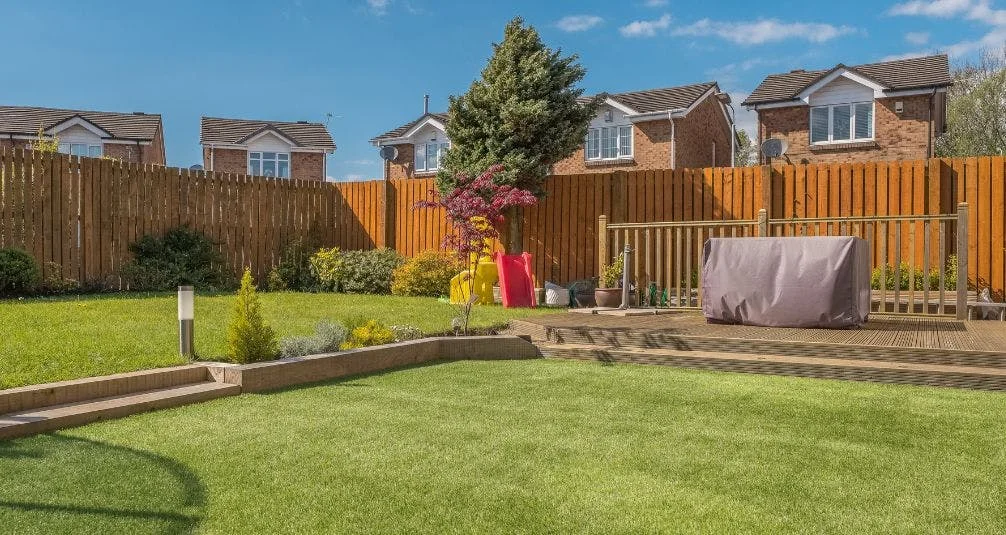 Large artificial grass garden
